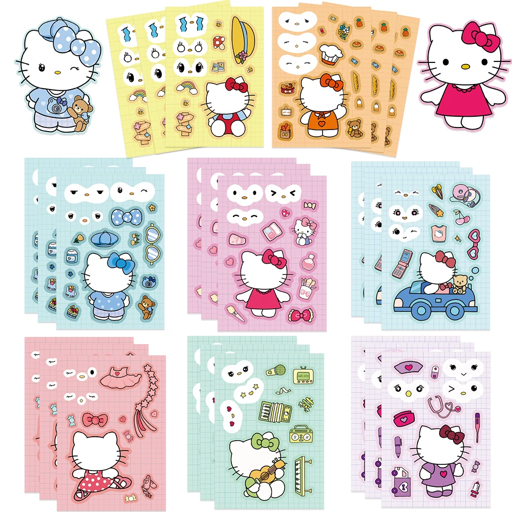 8/16Sheets Cartoon Kitty Sticker Pack Cute Anime Stickers Make a Face Waterproof Phone Case Laptop Kawaii Supplies Stationery
8/16Sheets Cartoon Kitty Sticker Pack Cute Anime Stickers Make a Face Waterproof Phone Case Laptop Kawaii Supplies Stationery