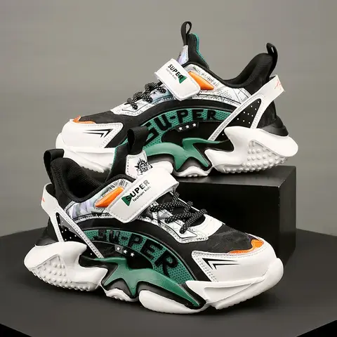 Sport Kids Leather Sneakers Four Season Boys Casual Shoes Non Slip Children Fashion School Walking Running Shoes Size 28-39