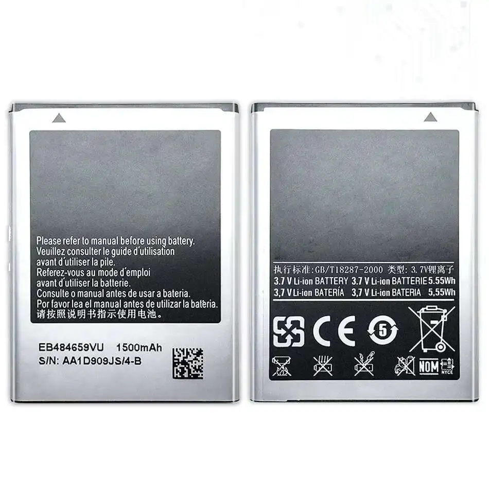 Mobile Phone Battery EB484659VU 1500mAh For Samsung T759 W689 S5820 I8150 Exhibit 4G M930 T589 I8350 S8600 I8150 W689 S569
Mobile Phone Battery EB484659VU 1500mAh For Samsung T759 W689 S5820 I8150 Exhibit 4G M930 T589 I8350 S8600 I8150 W689 S569