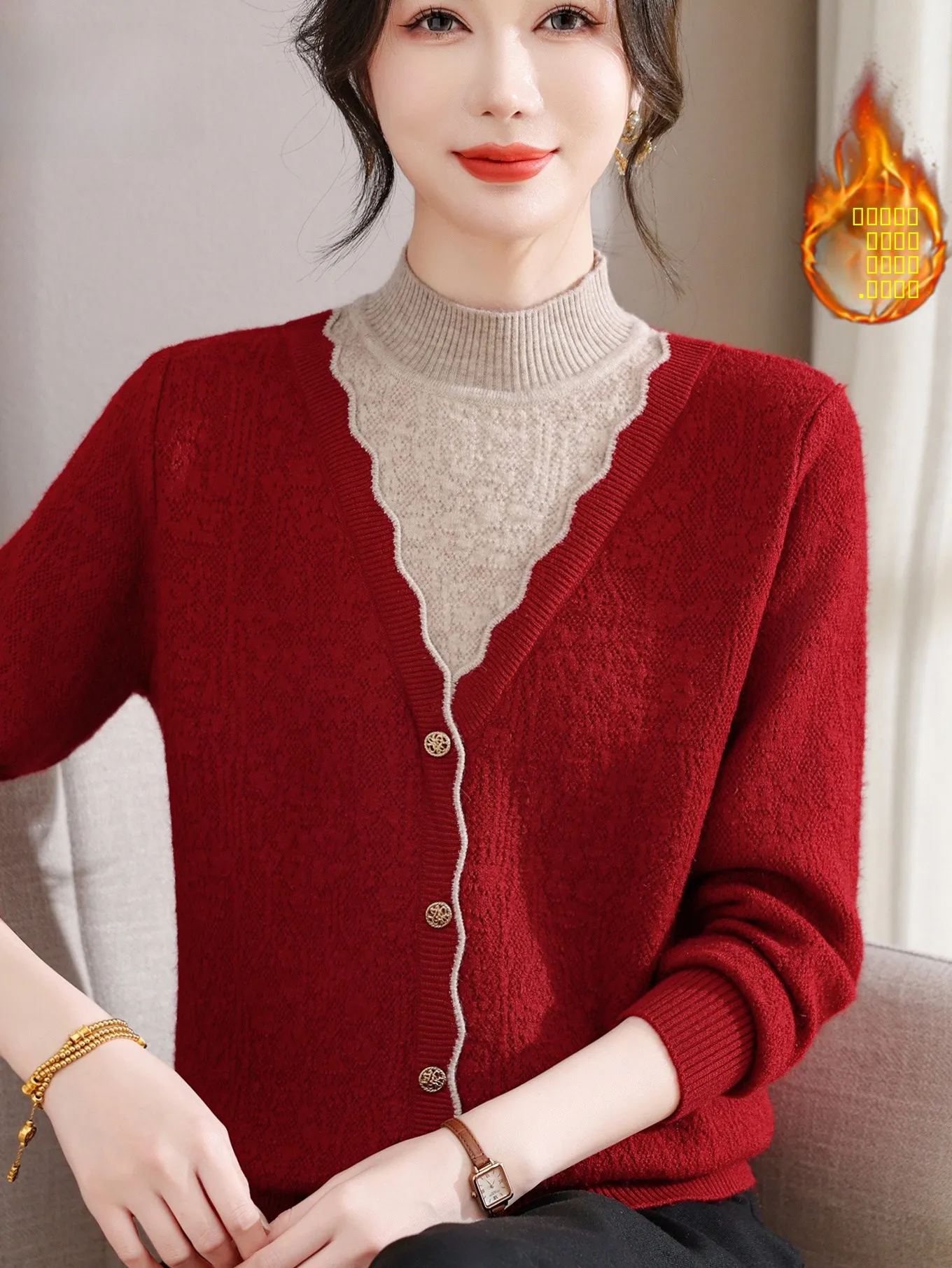 Thiened Fce f-High Collar Base irt Women's Autumn Winter Warm Faionable Knitted Top for Middle-Aged And ly
Thiened Fce f-High Collar Base irt Women's Autumn Winter Warm Faionable Knitted Top for Middle-Aged And ly
