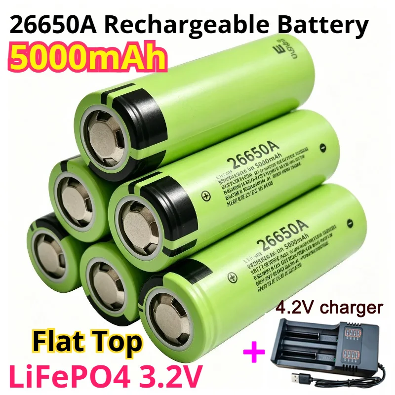 Taepiaai 3.2V LiFePO4 Battery 5000mAh Large Capacity 26650 Durable Rechargeable Power with 4.2V Multi-charger for RC Cars Boats
Taepiaai 3.2V LiFePO4 Battery 5000mAh Large Capacity 26650 Durable Rechargeable Power with 4.2V Multi-charger for RC Cars Boats