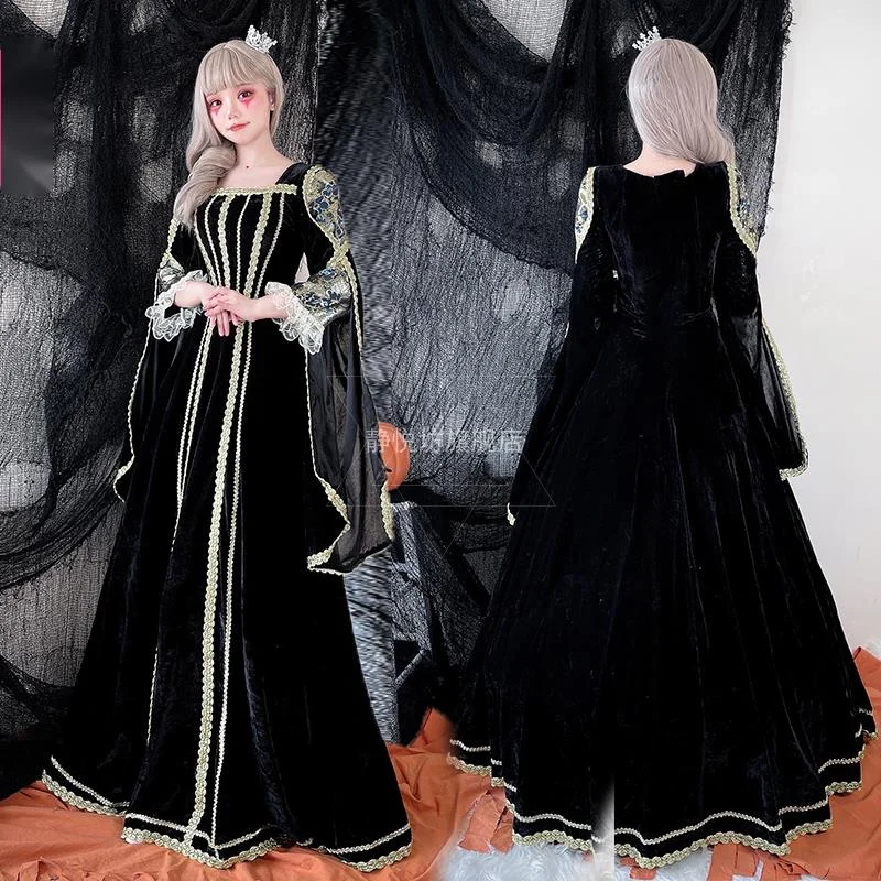 New retro court medieval Queen Halloween Adult noble cloak cosplay Witch Dress Party Dress Long dress set
New retro court medieval Queen Halloween Adult noble cloak cosplay Witch Dress Party Dress Long dress set