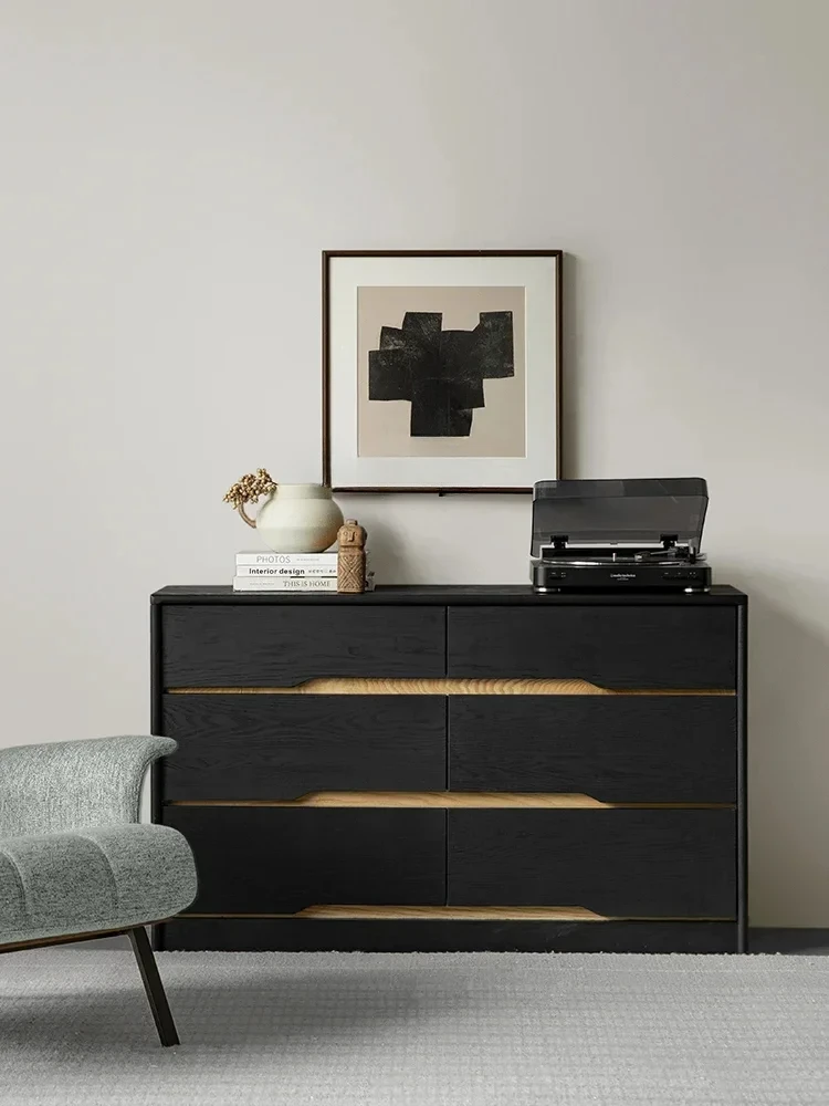 l Black six-chest cabinet living room ash wood modern simple drawer storage locker bedroom bedside cabinet
l Black six-chest cabinet living room ash wood modern simple drawer storage locker bedroom bedside cabinet