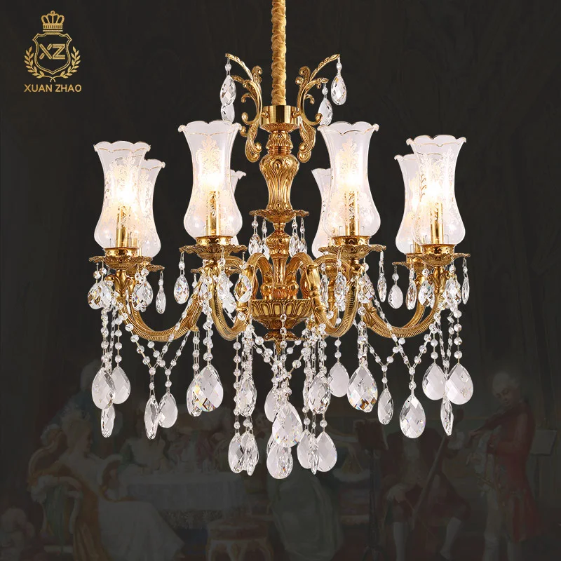 European Style Copper Luxury Lighting Hanging Lights Lamps Crystal Glass Chandelier Modern Victorian Hotel Pendant Light
European Style Copper Luxury Lighting Hanging Lights Lamps Crystal Glass Chandelier Modern Victorian Hotel Pendant Light