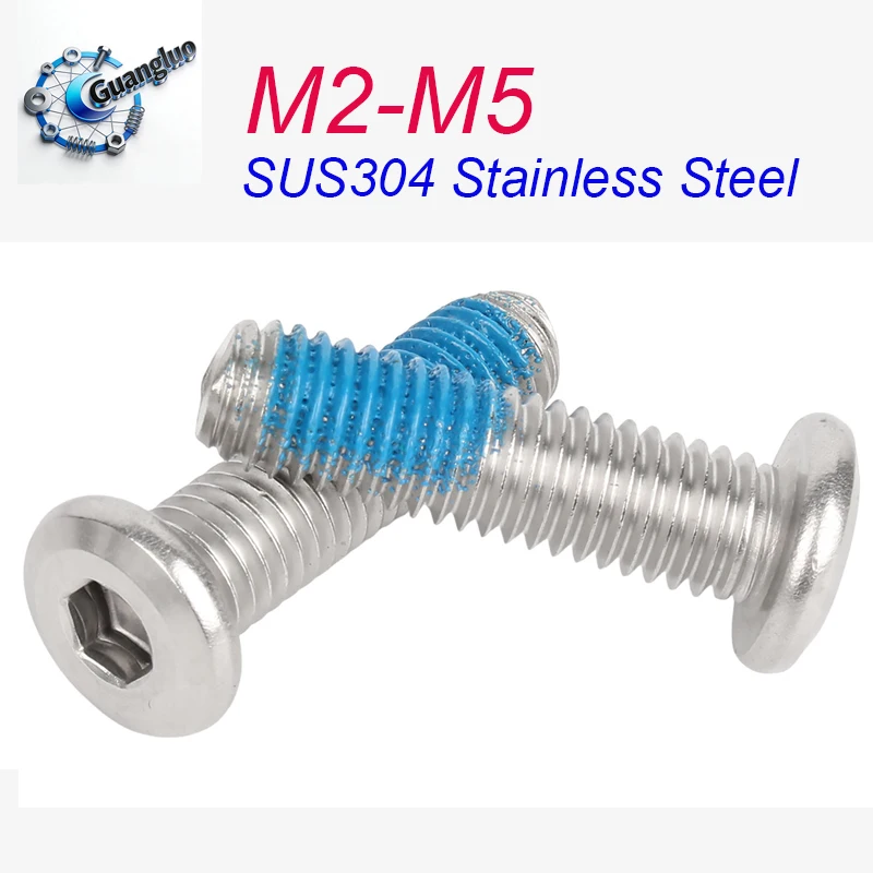 M2 M2.5 M3 M4 M5 SUS304 Stianless Steel Allen Socket Large Flat Head Furniture Rivet Bolt Half Coated Blue Glue Dispensing Screw
M2 M2.5 M3 M4 M5 SUS304 Stianless Steel Allen Socket Large Flat Head Furniture Rivet Bolt Half Coated Blue Glue Dispensing Screw
