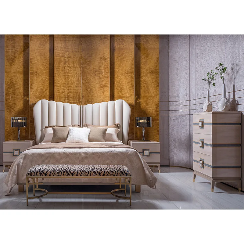 Italian Postmodern Minimalist Bed Villa Bedroom Leather 1.8m Double Bed Simple Wedding Bed Furniture
Italian Postmodern Minimalist Bed Villa Bedroom Leather 1.8m Double Bed Simple Wedding Bed Furniture