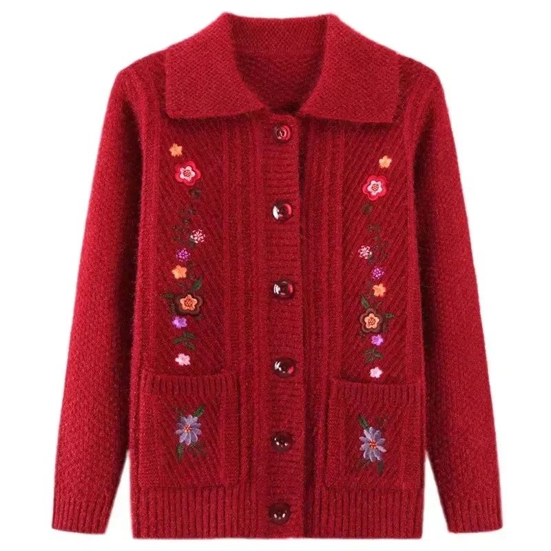 Grandma Knitted Cardigan Middle-aged and Elderly Women's Sweaters Coat Spring Autumn Warm Long Sleeve Knit Tops Mother Loaded
Grandma Knitted Cardigan Middle-aged and Elderly Women's Sweaters Coat Spring Autumn Warm Long Sleeve Knit Tops Mother Loaded
