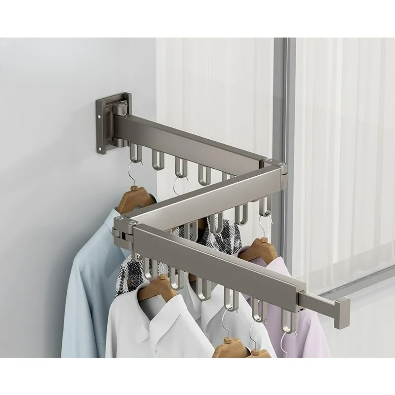 Aluminum alloy folding clothes drying rack, balcony hanging rack, no-drilling wonder clothes drying rack
Aluminum alloy folding clothes drying rack, balcony hanging rack, no-drilling wonder clothes drying rack