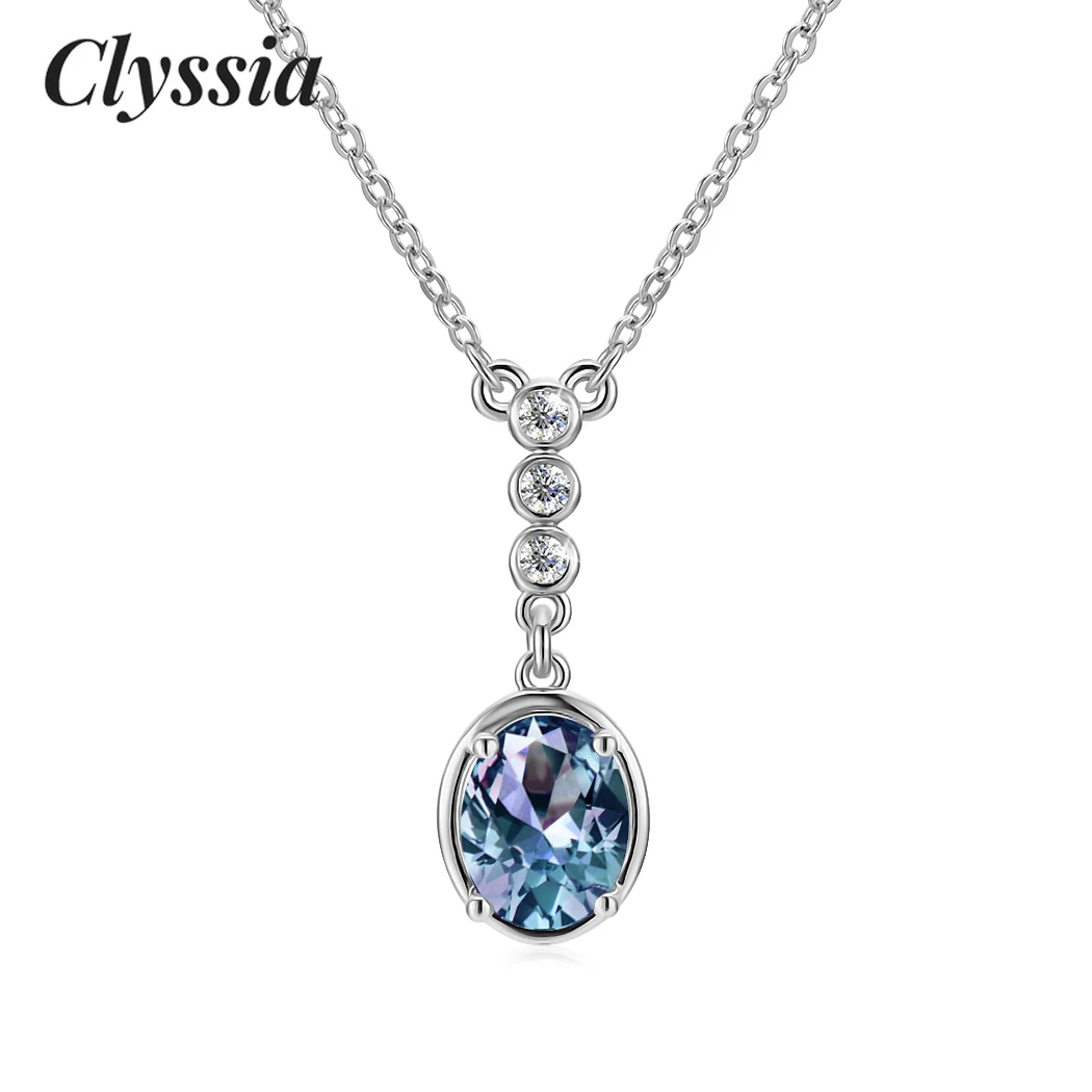 CLYSSIA 925 Sterling Silver Y Shape Drop Alexandrite Pendant Necklace Women Fashion Accessories Jewelry Jewellery
CLYSSIA 925 Sterling Silver Y Shape Drop Alexandrite Pendant Necklace Women Fashion Accessories Jewelry Jewellery