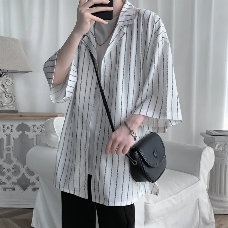 Summer Short Sleeved Shirt Men Society Mens Black Dress Shirt Casual White Stripe Shirt Mens Office Formal Shirts Large Size 5XL
Summer Short Sleeved Shirt Men Society Mens Black Dress Shirt Casual White Stripe Shirt Mens Office Formal Shirts Large Size 5XL