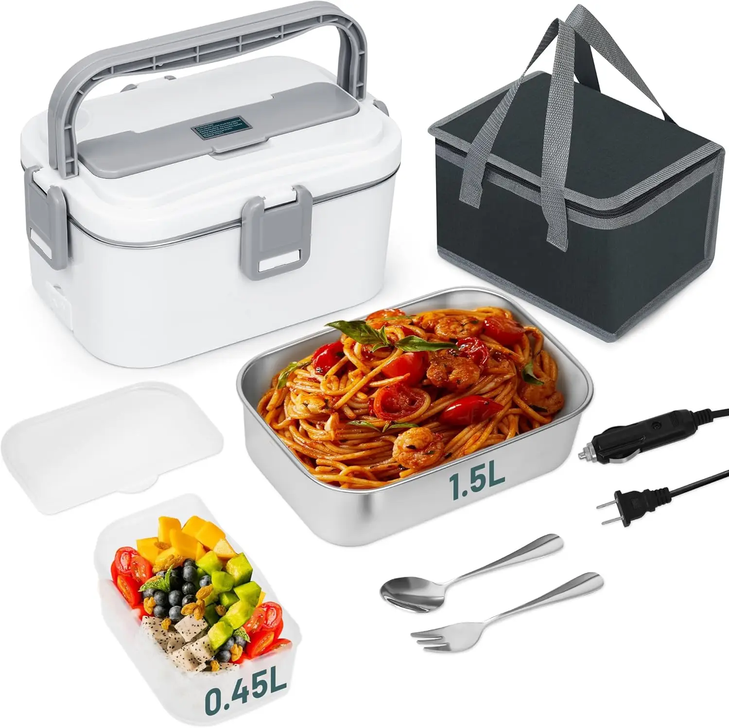 Электрический ланч-бокс, грелка 1,5 л, вилка, ложка, изолированная сумка из нержавеющей стали для офисной работы в автомобиле
Электрический ланч-бокс, грелка 1,5 л, вилка, ложка, изолированная сумка из нержавеющей стали для офисной работы в автомобиле