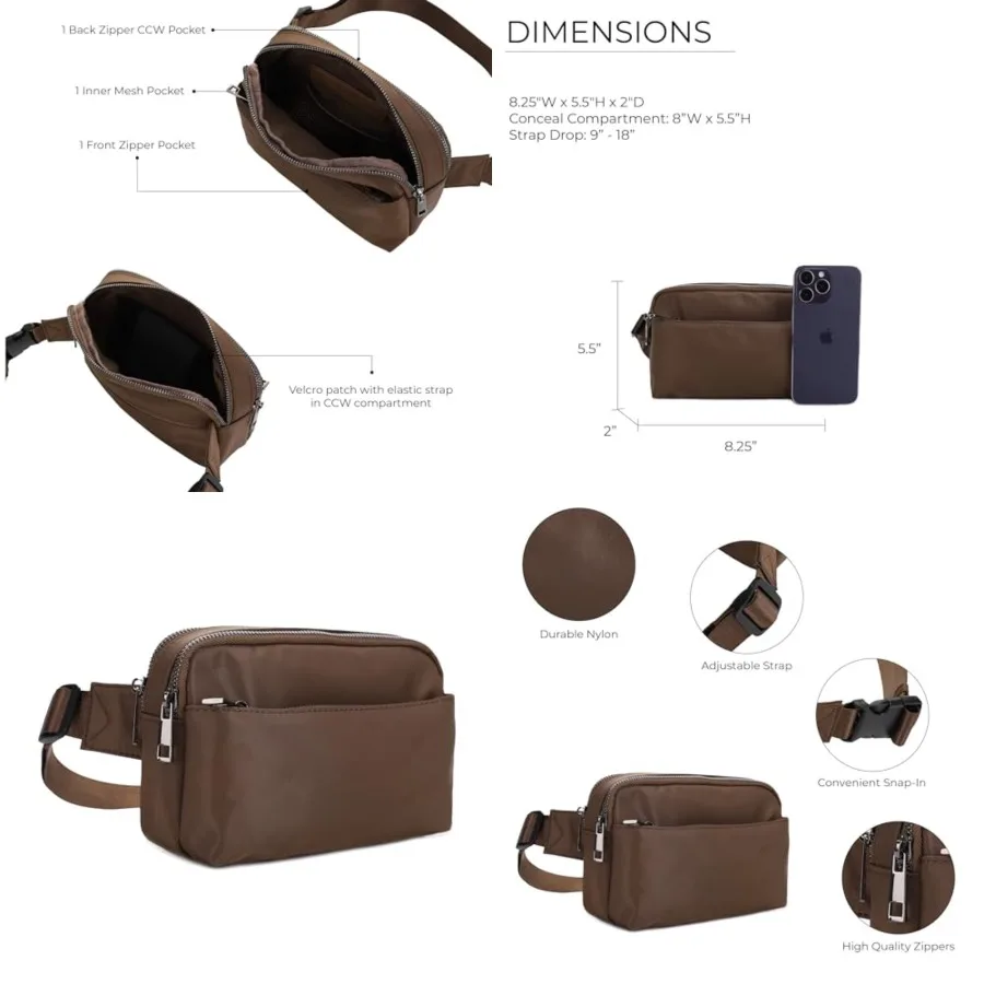 Crossbody Nylon Waist Pack with Adjustable Buckle Strap Fashion Multi Pocket Belt Bag
Crossbody Nylon Waist Pack with Adjustable Buckle Strap Fashion Multi Pocket Belt Bag