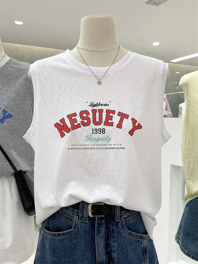 American Retro Sleeveless Letter Print Vest T-Shirt Women Breathable Cool Loose Slimming Personality Age Reduction Top
American Retro Sleeveless Letter Print Vest T-Shirt Women Breathable Cool Loose Slimming Personality Age Reduction Top