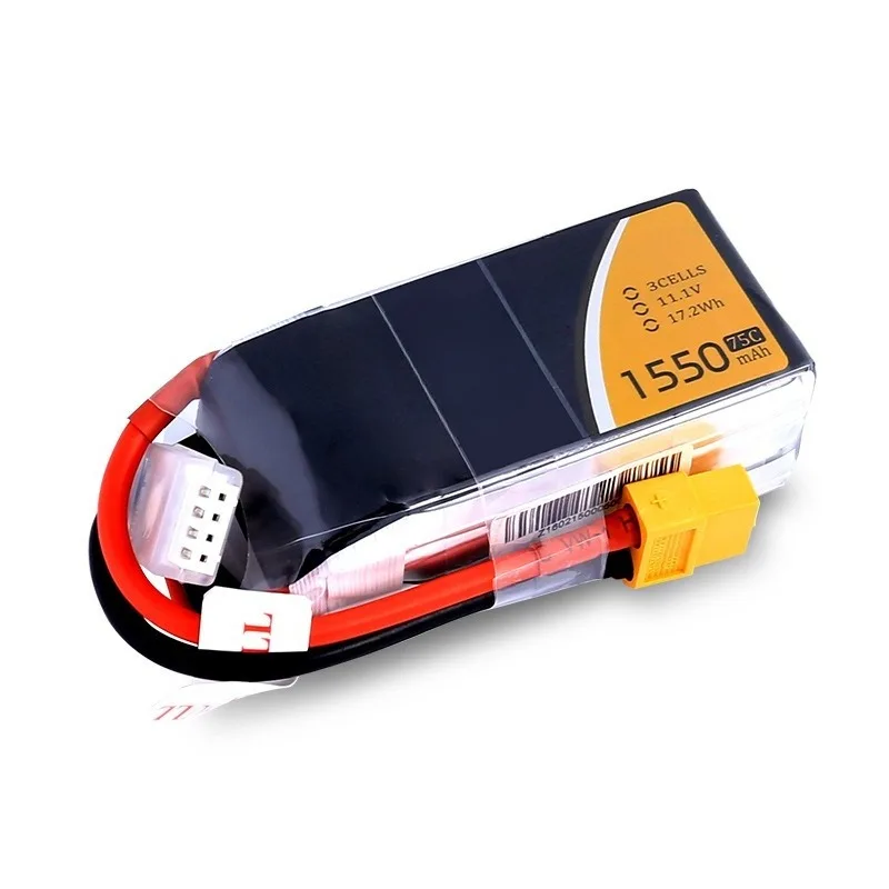 11.1V 14.8V 75C 3Sfpv Durable Crossover Aircraft Model 1550mAh Lithium Stable Remote Rechargeable Battery Pack
11.1V 14.8V 75C 3Sfpv Durable Crossover Aircraft Model 1550mAh Lithium Stable Remote Rechargeable Battery Pack