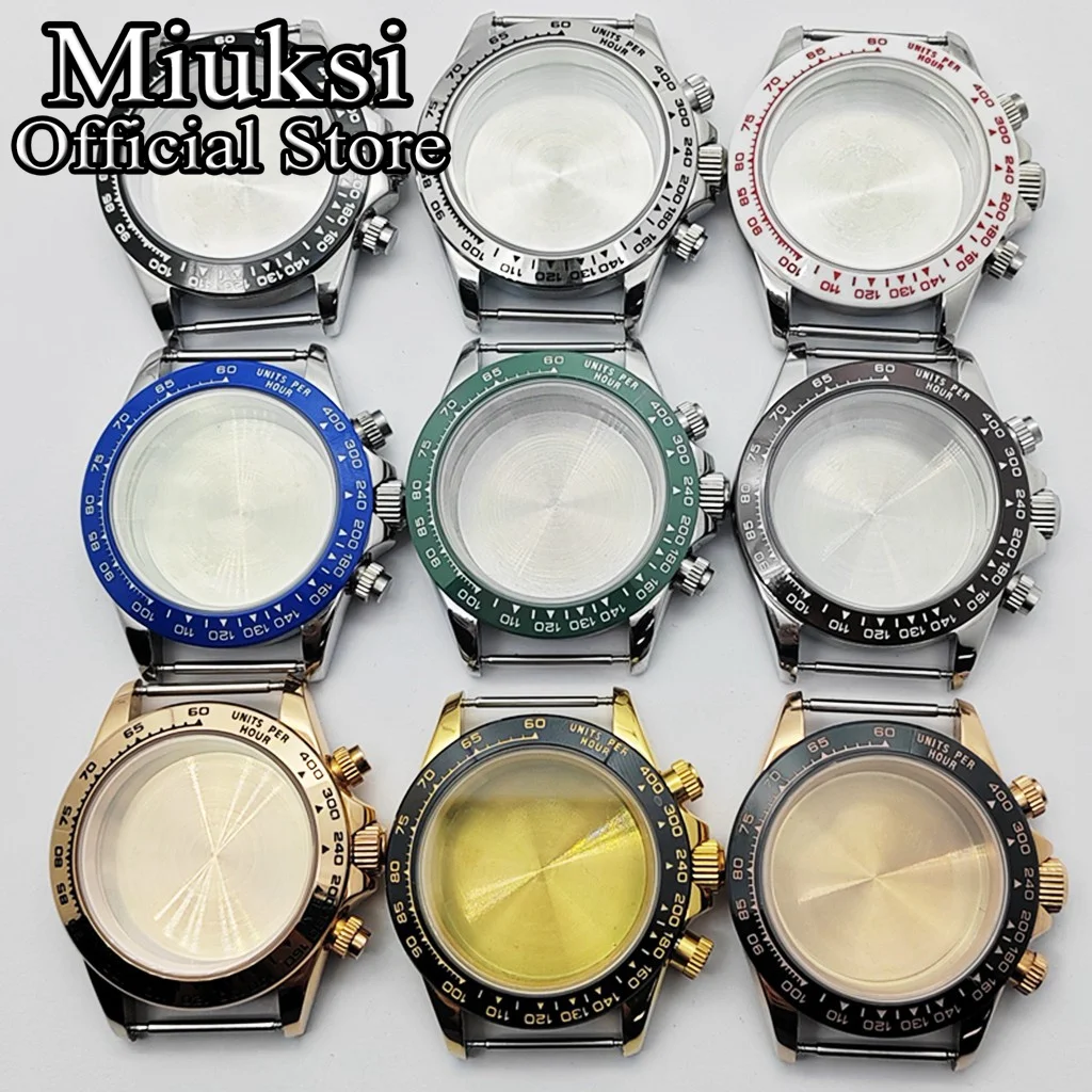 Miuksi 39mm watch case silver rose gold sapphire glass stainless steel bezel fit VK63 quartz movement
Miuksi 39mm watch case silver rose gold sapphire glass stainless steel bezel fit VK63 quartz movement