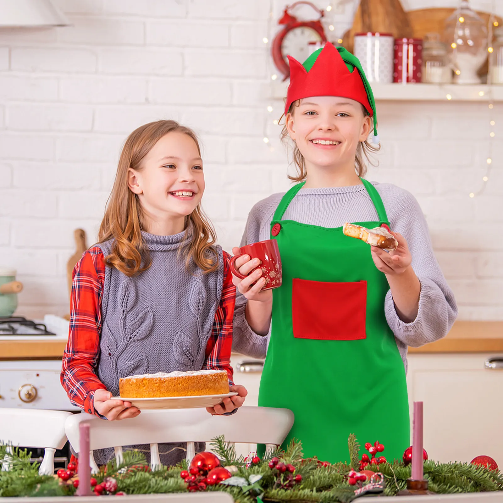 Cute Christmas Apron with Hat Set for Women Men One Size Fits Most Kitchen Cooking Baking Restaurant Cafe Hotel Party Use
Cute Christmas Apron with Hat Set for Women Men One Size Fits Most Kitchen Cooking Baking Restaurant Cafe Hotel Party Use