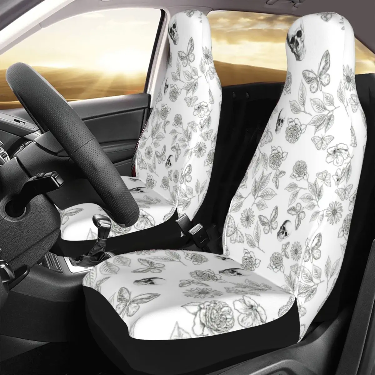 Floral And Skull Spiral Car Seat Cover Custom Printing Universal Front Protector Accessories Cushion Set
Floral And Skull Spiral Car Seat Cover Custom Printing Universal Front Protector Accessories Cushion Set