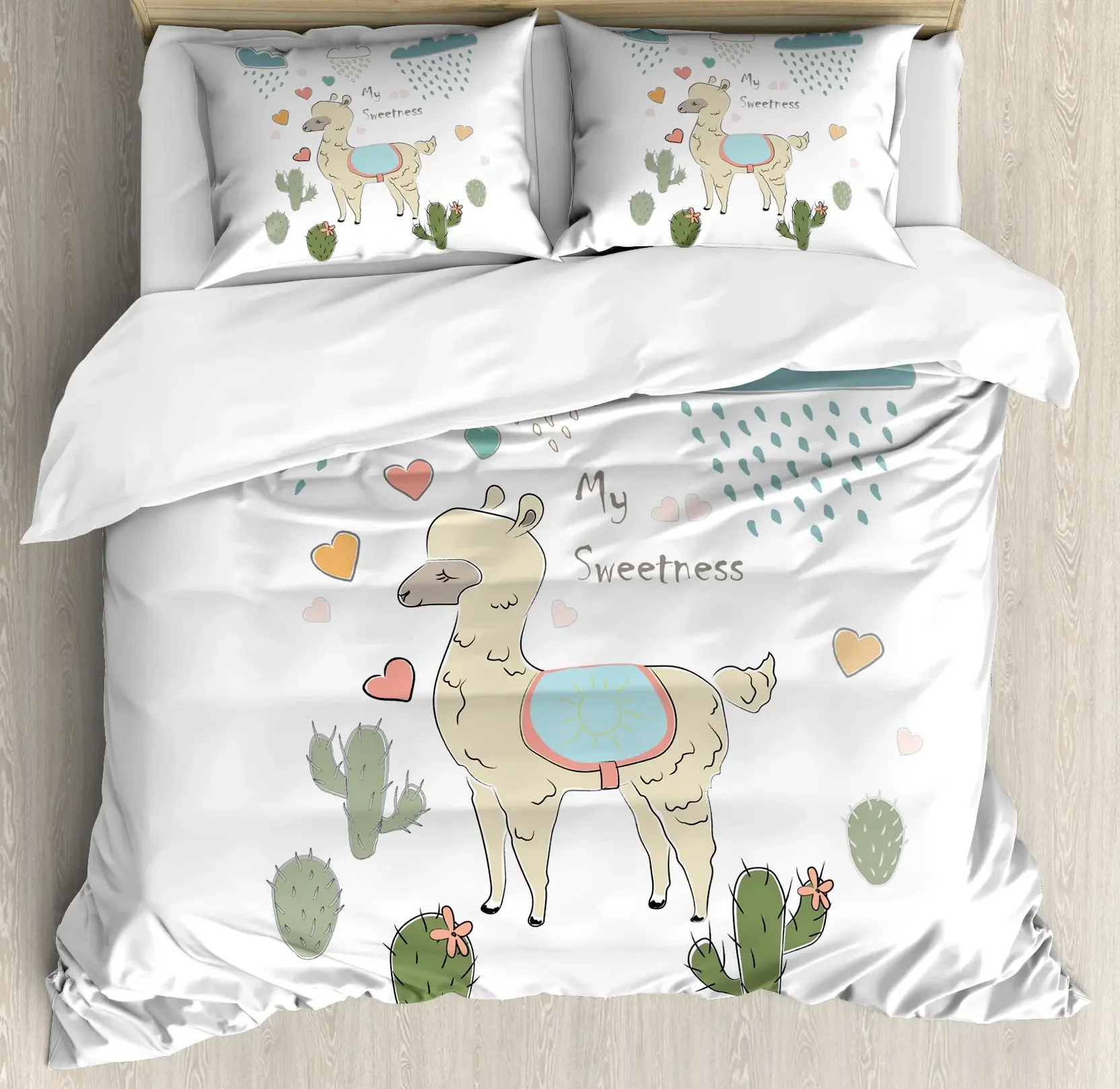 Lovely Cartoon Alpaca Llama Cactus Print Boys Girls Duvet Cover Set Full Size for Kids Teen Bedding Set Comforter Cover Decor
Lovely Cartoon Alpaca Llama Cactus Print Boys Girls Duvet Cover Set Full Size for Kids Teen Bedding Set Comforter Cover Decor