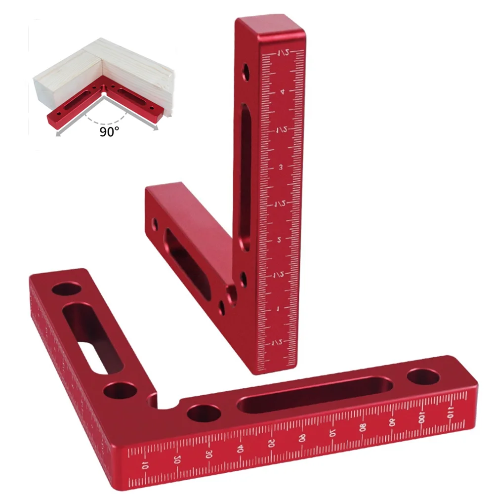 90 Degree Positioning Square Right Angle Clamps 2pcs Aluminum L Block W/Scale Woodworking Clamp Tool for Picture Frame Box
90 Degree Positioning Square Right Angle Clamps 2pcs Aluminum L Block W/Scale Woodworking Clamp Tool for Picture Frame Box