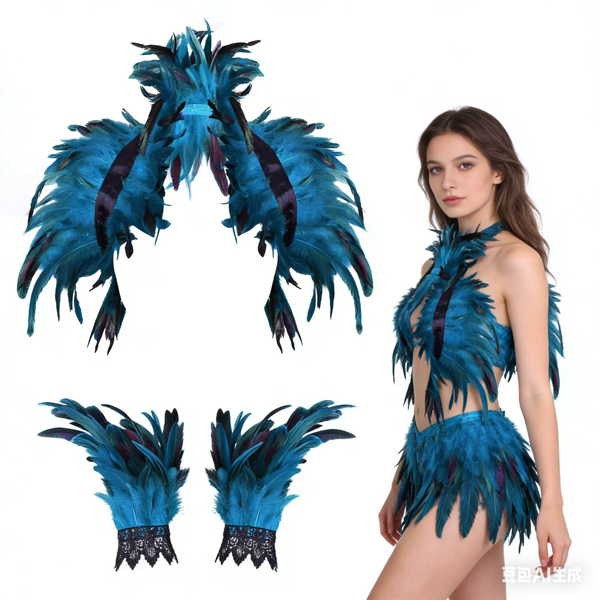 Women's Feather Shawl Punk Feather Party Holiday Dress Up Poncho for Women and Men Halloween Feather Shawl Wristlet Set
Women's Feather Shawl Punk Feather Party Holiday Dress Up Poncho for Women and Men Halloween Feather Shawl Wristlet Set