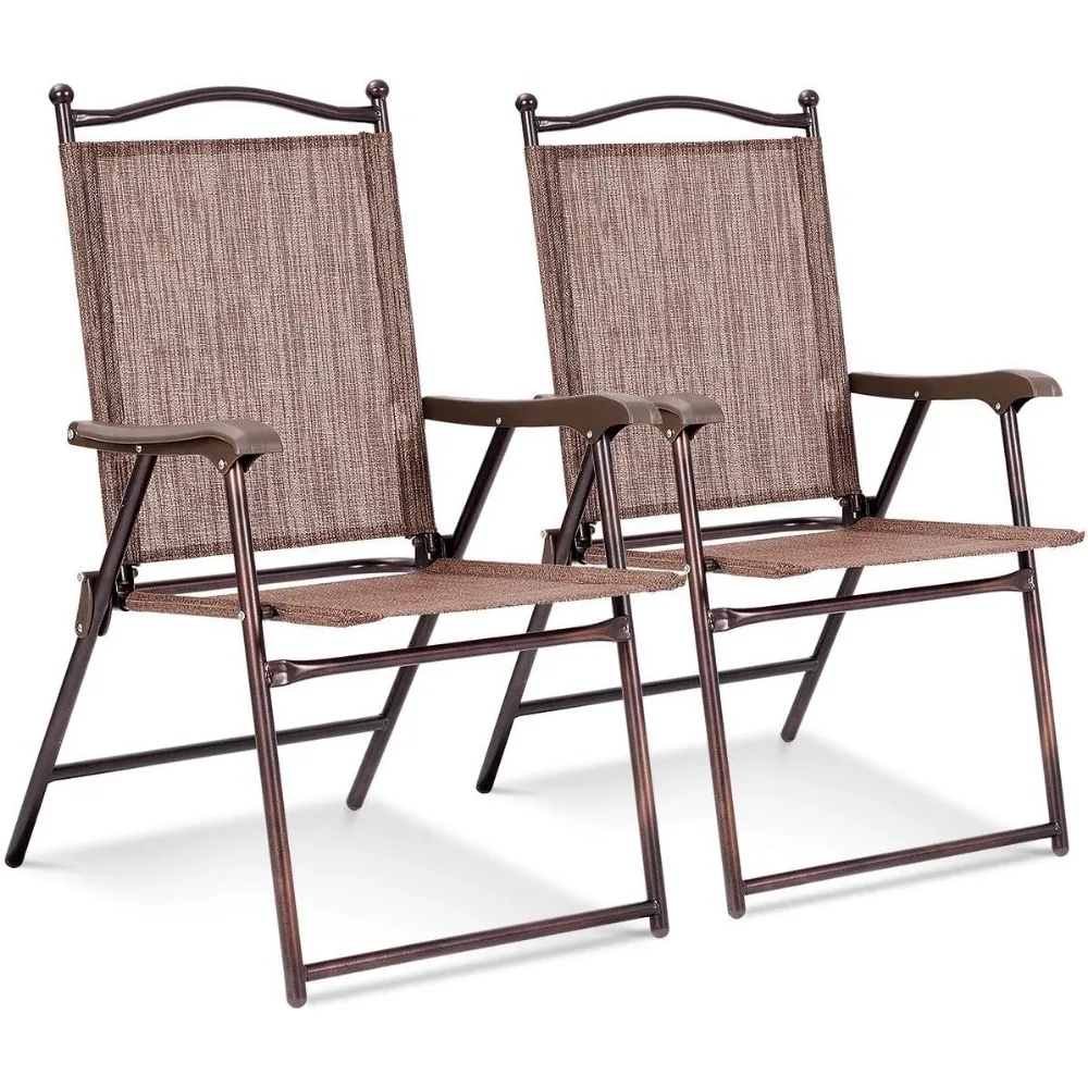 Set of 2 Patio Folding Chairs, Outdoor Patio Dining Chairs w/Armrest, Sling Back, Metal Frame, Outside Use for Lawn Camping Gar
Set of 2 Patio Folding Chairs, Outdoor Patio Dining Chairs w/Armrest, Sling Back, Metal Frame, Outside Use for Lawn Camping Gar