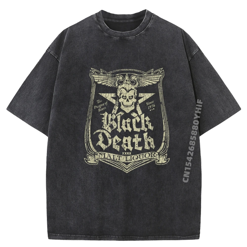 Black Death Malt Liquor Funky Loose T-shirts For Men Cotton Fabric Printed Men Tops Tees Tee-Shirts Retro Washed Halloween
Black Death Malt Liquor Funky Loose T-shirts For Men Cotton Fabric Printed Men Tops Tees Tee-Shirts Retro Washed Halloween