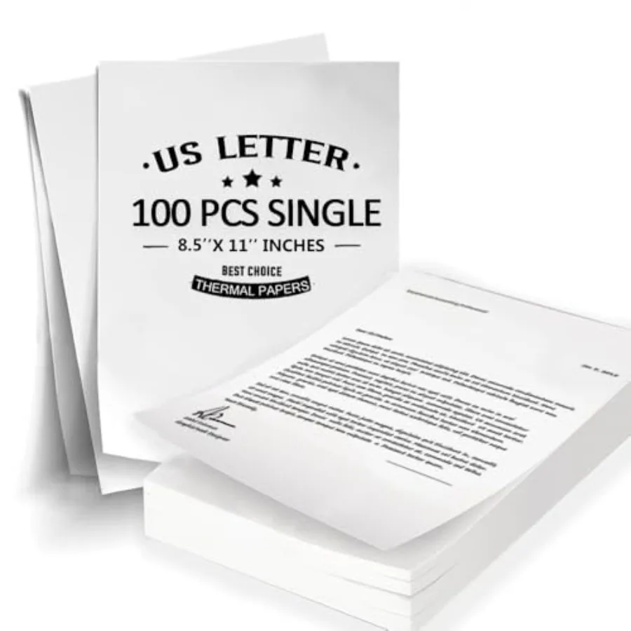 Sheets Single Thermal Paper 8.5 x 11 White US Letter Size for Portable Printer, Compatible with Thermal Printer, A285M/ PD-A4/
Sheets Single Thermal Paper 8.5 x 11 White US Letter Size for Portable Printer, Compatible with Thermal Printer, A285M/ PD-A4/