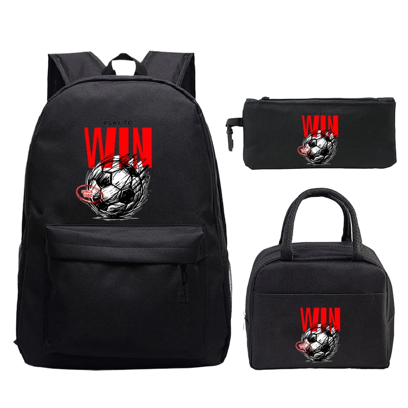 3pcs Student Backpack "Play To Win" Soccer Print Schoolbags and Lunch Bags Pencil Case Teen Fashion Zipper Rucksack Football Fan
3pcs Student Backpack "Play To Win" Soccer Print Schoolbags and Lunch Bags Pencil Case Teen Fashion Zipper Rucksack Football Fan