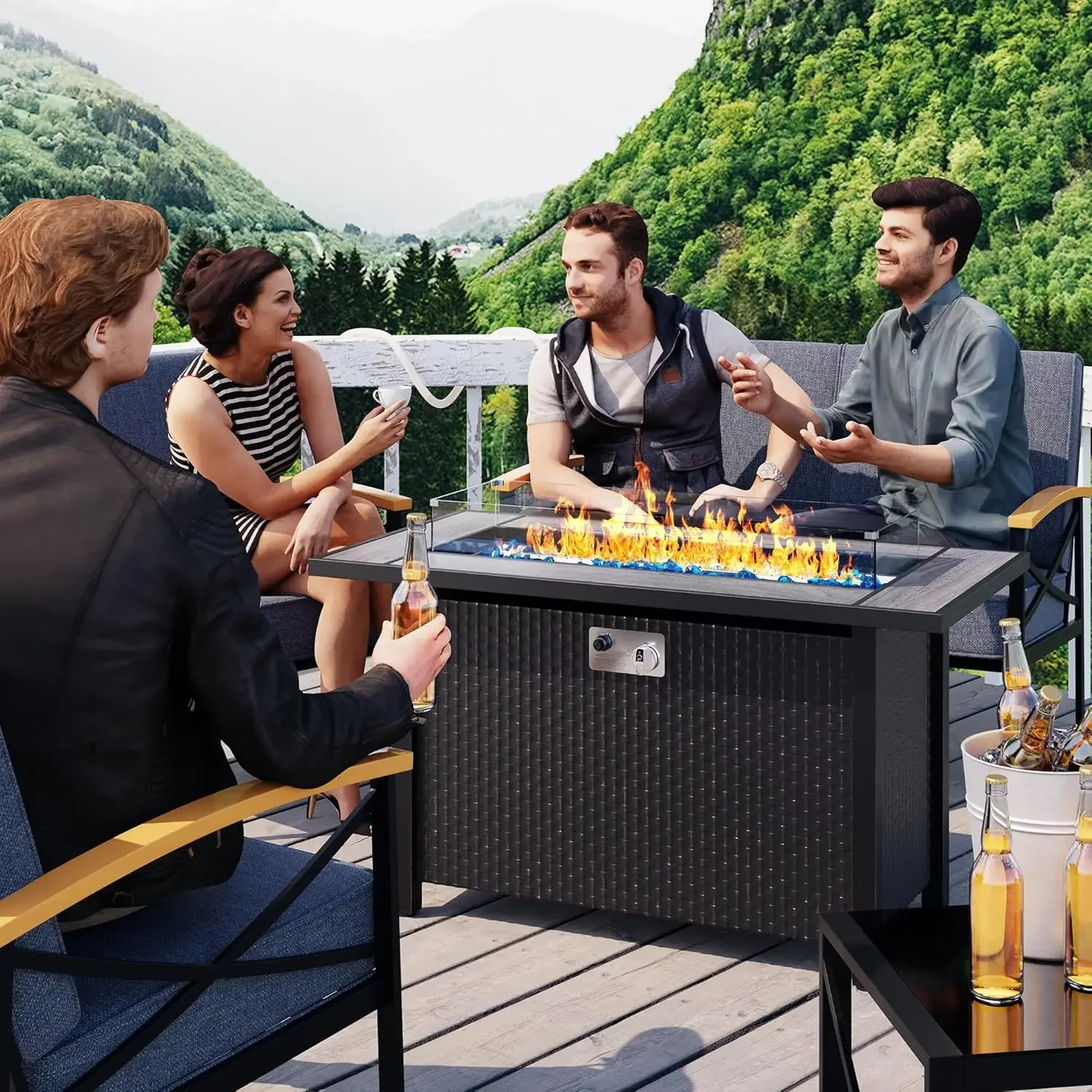 Meilocar 45in Fire Table, Propane Fire Pit with Glass Wind Guard and Rain Cover, Outdoor Firepit Table 50000 BTU 3-in-1 Fire
Meilocar 45in Fire Table, Propane Fire Pit with Glass Wind Guard and Rain Cover, Outdoor Firepit Table 50000 BTU 3-in-1 Fire