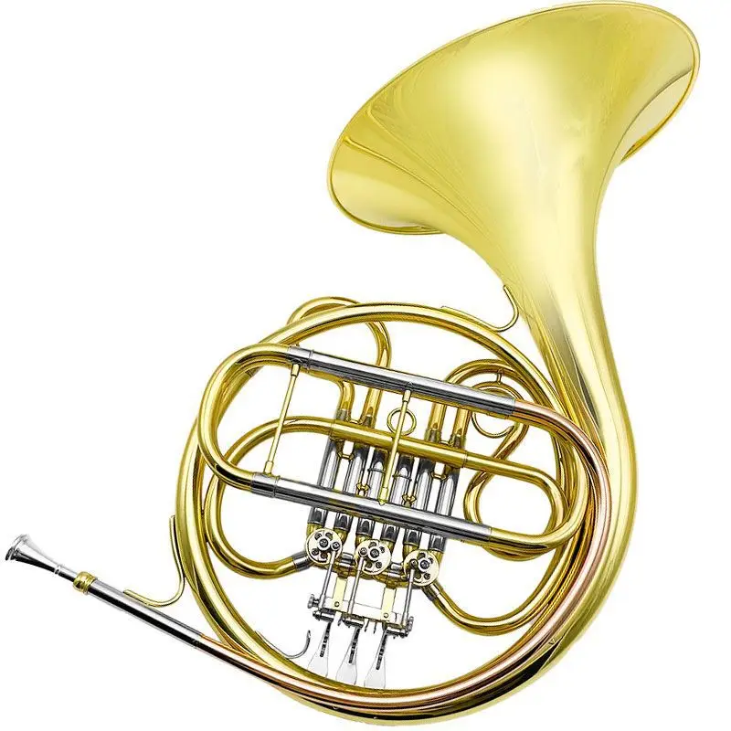 F-key three-key single-row western wind band brass lacquered gold horn beginner's gradeplaying and playing.
F-key three-key single-row western wind band brass lacquered gold horn beginner's gradeplaying and playing.