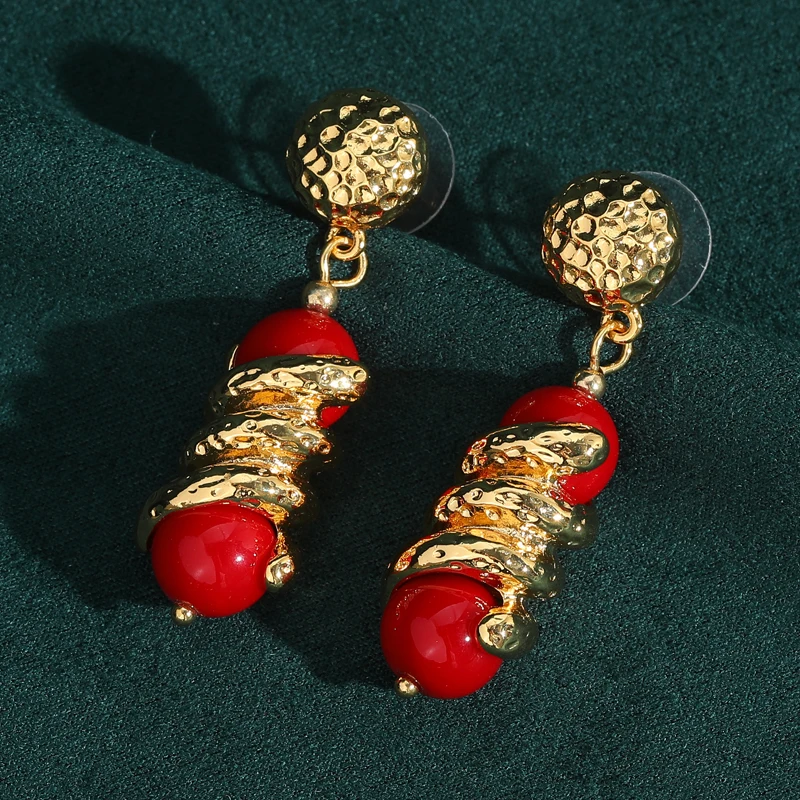 Luxury Brands Drop Red Earrings Natural Long Woman Designer Vintage Jewelry Gold Color Trend 2025 Accessories Retro New In Gift
Luxury Brands Drop Red Earrings Natural Long Woman Designer Vintage Jewelry Gold Color Trend 2025 Accessories Retro New In Gift