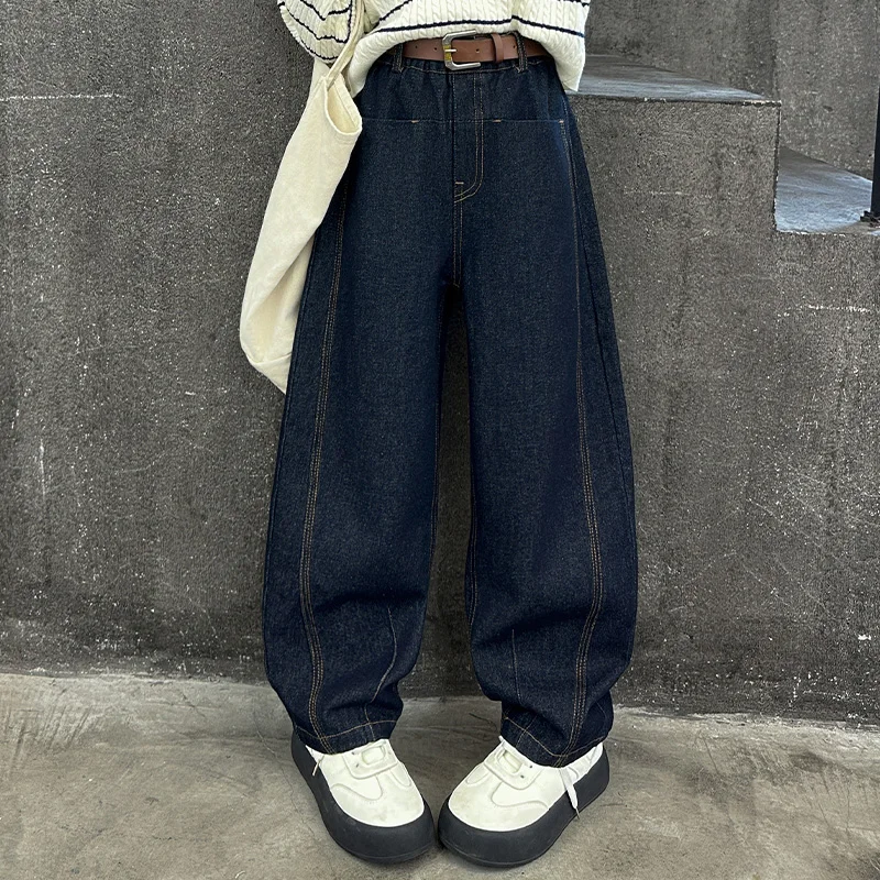 Girls Fce Lined Denim Jeans Spring Autumn Medium Blue Banana Cut Trousers Thi Long Pants for Preteen Girls
Girls Fce Lined Denim Jeans Spring Autumn Medium Blue Banana Cut Trousers Thi Long Pants for Preteen Girls