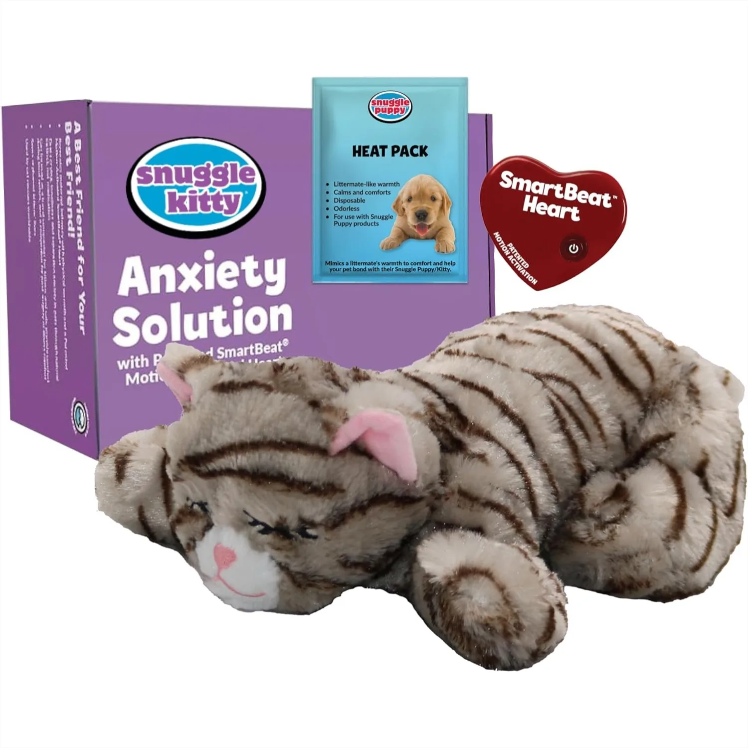 Real-Feel Heartbeat Cat Toy for Kittens with Pulse & Heat Pack, Calming Sleep Aid for Anxiety, Tan Tiger
Real-Feel Heartbeat Cat Toy for Kittens with Pulse & Heat Pack, Calming Sleep Aid for Anxiety, Tan Tiger