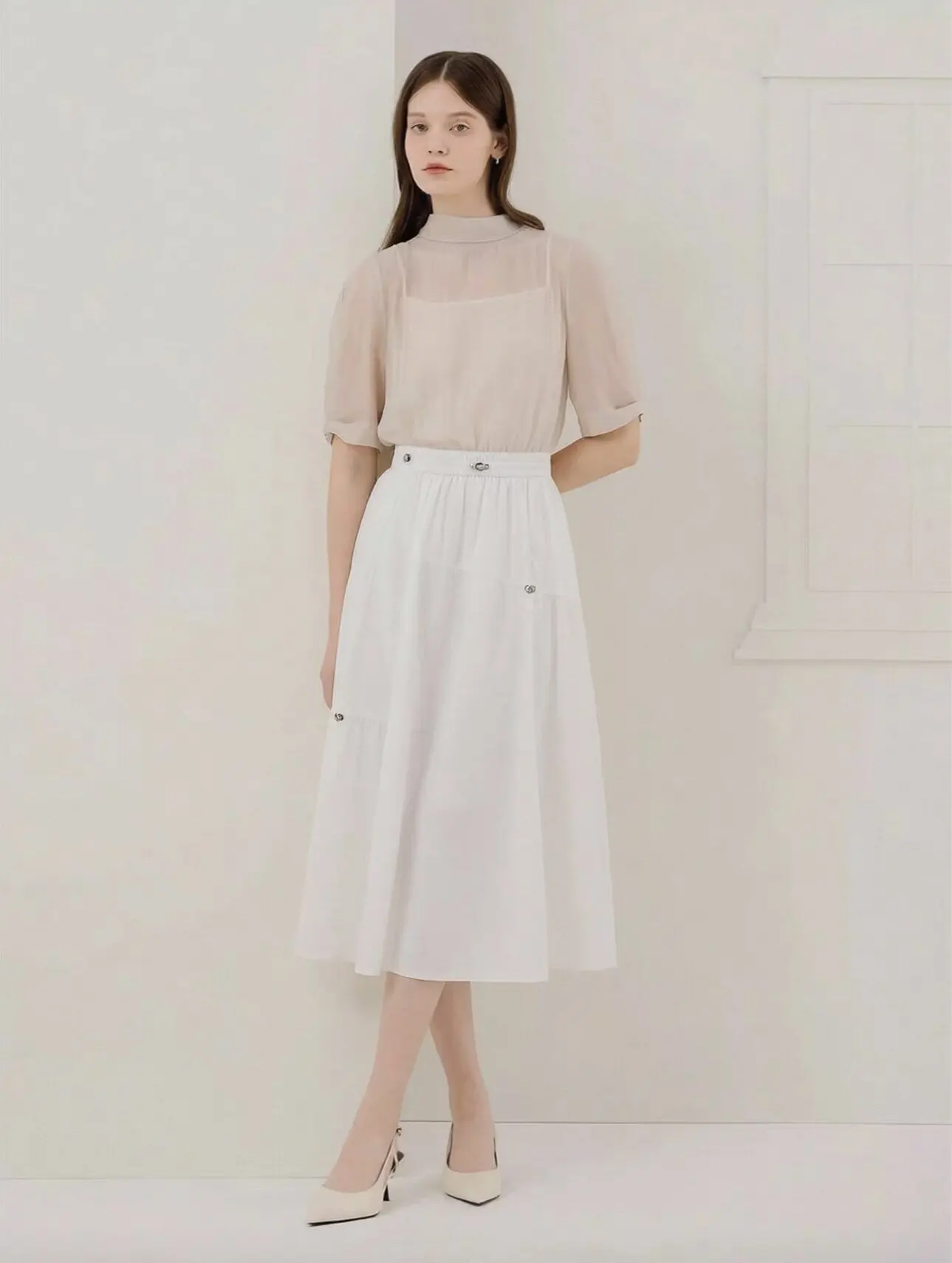 Awei Summer New VV Brand Women's Drawstring Elastic Waist over Knee A-Line Skirt City Commute Casual High Elasticity
Awei Summer New VV Brand Women's Drawstring Elastic Waist over Knee A-Line Skirt City Commute Casual High Elasticity