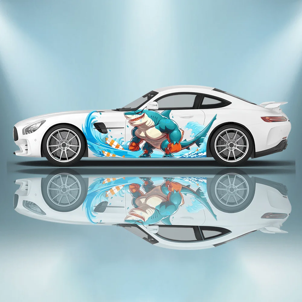 Shark Surfing in The Waves Car Vinyl Wraps Decal Self-adhesive PVC Sticker Suitable for Trucks SUV Decoration Auto Accessories
Shark Surfing in The Waves Car Vinyl Wraps Decal Self-adhesive PVC Sticker Suitable for Trucks SUV Decoration Auto Accessories