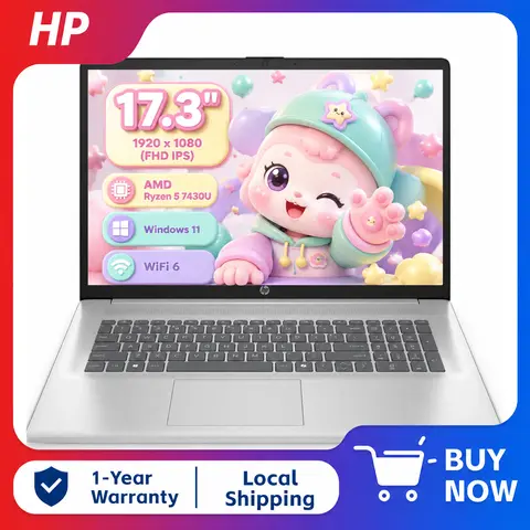 Hp Notebook 17.3" Fhd Business Laptop, Amd Ryzen 5 7430U, up to 32Gb Ram, 2Tb Ssd, Amd Radeon Graphics, Wi-Fi 6, Windows 11 Home, Natural Silver