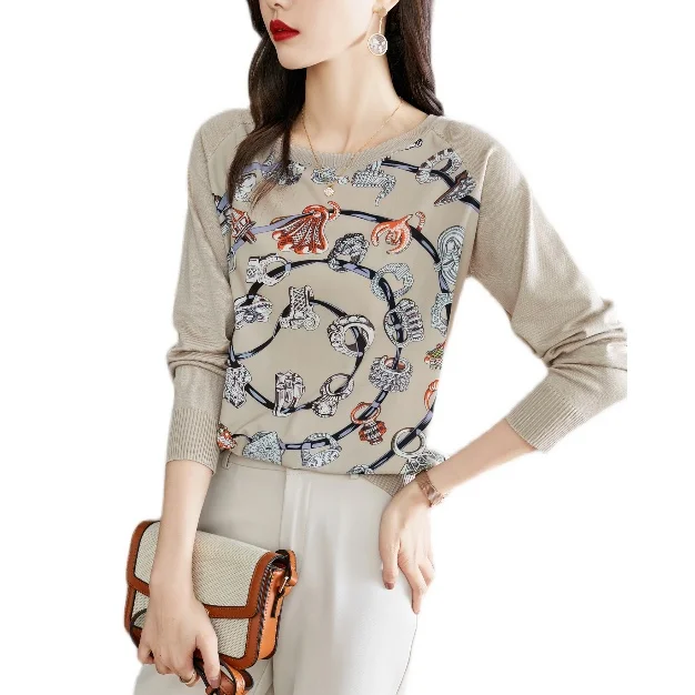 autumn women knitted t shirts lady patchwork print tops streetwear women top ladies tops 2022
autumn women knitted t shirts lady patchwork print tops streetwear women top ladies tops 2022