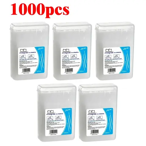 200pcs Dual-head Toothpick Brush Disposable Dental Floss Interdental Toothpicks Superfine Plastic Teeth Stick Oral Cleaning Tool