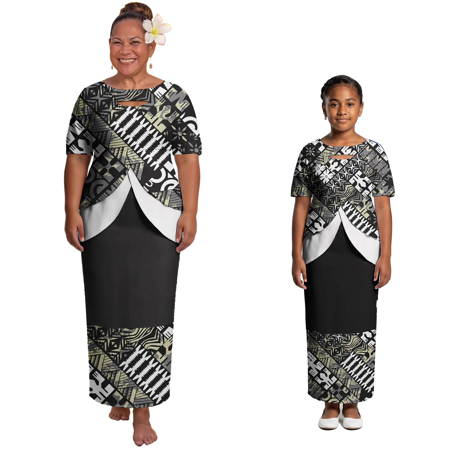 Classic Island Matching Outfits for Family Custom Polynesian Tribal Cutout Neck Puletasi Dresses Women and Girls Samoan Puletasi
Classic Island Matching Outfits for Family Custom Polynesian Tribal Cutout Neck Puletasi Dresses Women and Girls Samoan Puletasi