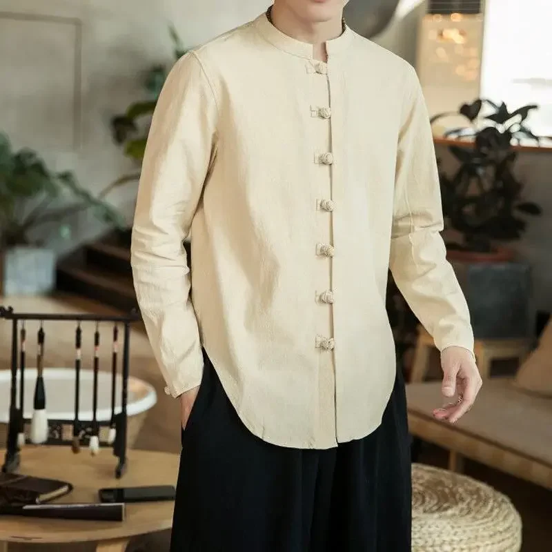 Men's Linen Blend Chinese Style Shirt Stand Collar Frog Button Long Sleeve Casual Top
Men's Linen Blend Chinese Style Shirt Stand Collar Frog Button Long Sleeve Casual Top