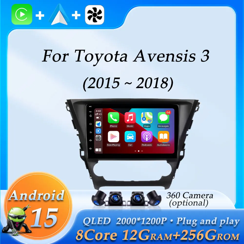 Android 15 Wireless CarPlay for Toyota Avensis 3 2015 - 2018 Car Radio Video Multimedia Audio Player Bluetooth GPS Navigation 4G
Android 15 Wireless CarPlay for Toyota Avensis 3 2015 - 2018 Car Radio Video Multimedia Audio Player Bluetooth GPS Navigation 4G