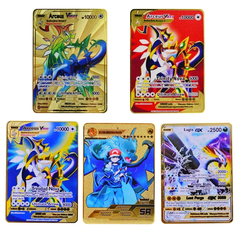 Металлические Покемоны с надписью Pokemon Card Charizard Vmax Pikachu Mewtwo, золотые железные игральные карты, аниме, игрушки для игр, детские подарки, 5 шт., 10000 л.с.
Металлические Покемоны с надписью Pokemon Card Charizard Vmax Pikachu Mewtwo, золотые железные игральные карты, аниме, игрушки для игр, детские подарки, 5 шт., 10000 л.с.