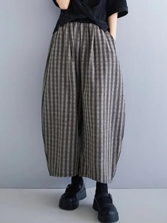 New Vintage Chinese Style Corduroy Pants High Waist Wide Leg Trousers with Stripe Design Elastic Waist for plus Size Women
New Vintage Chinese Style Corduroy Pants High Waist Wide Leg Trousers with Stripe Design Elastic Waist for plus Size Women
