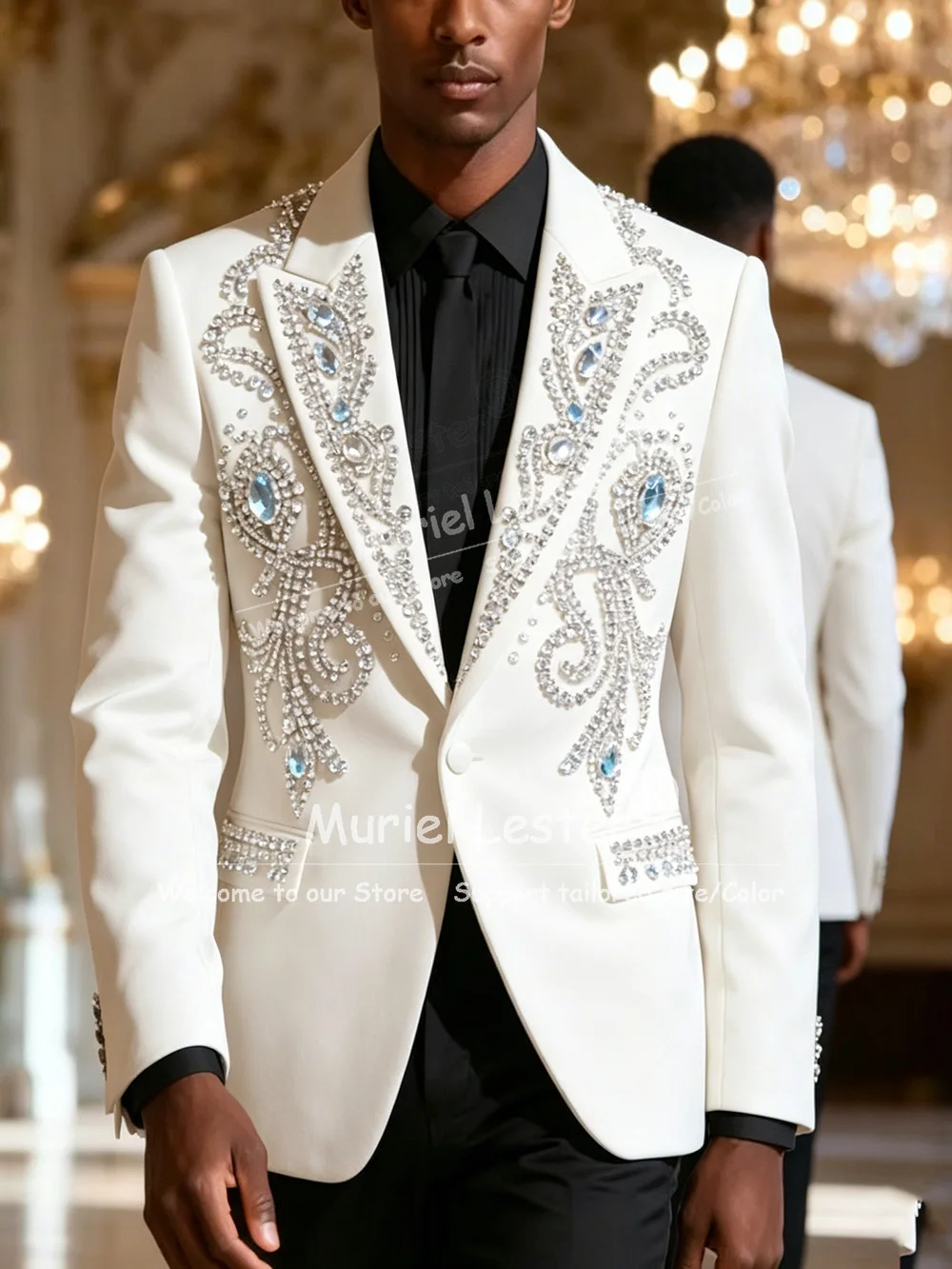 Exquisite Rhinestone Beading Man Suit For Wedding Single Breasted Male Prom Blazer Custmized 2 Piece Sets Groom Tuxedo Attires
Exquisite Rhinestone Beading Man Suit For Wedding Single Breasted Male Prom Blazer Custmized 2 Piece Sets Groom Tuxedo Attires