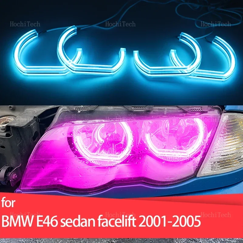 4 светодиодных лампы с управлением через приложение DTM, кольцевая лампа «ангельские глазки», RGB лампа для BMW 3 серии E46, седан, facelift 2001-2005, галогенная фара
4 светодиодных лампы с управлением через приложение DTM, кольцевая лампа «ангельские глазки», RGB лампа для BMW 3 серии E46, седан, facelift 2001-2005, галогенная фара