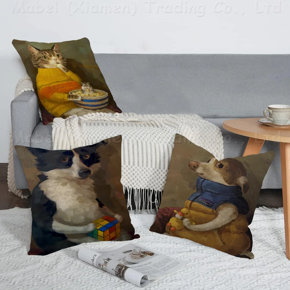 Funny Cute Dog Cat Eat Snacks Pillow Cover For Bedroom Room And Living Room Sofa Decorative Cushion Cover
Funny Cute Dog Cat Eat Snacks Pillow Cover For Bedroom Room And Living Room Sofa Decorative Cushion Cover