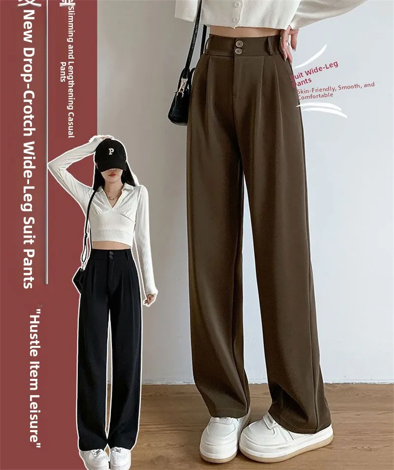 High Waist Drapey Wide Leg Pants Women's Suit Casual Long Trousers Spring Summer New Style Slimming Straight Floor-Length
High Waist Drapey Wide Leg Pants Women's Suit Casual Long Trousers Spring Summer New Style Slimming Straight Floor-Length