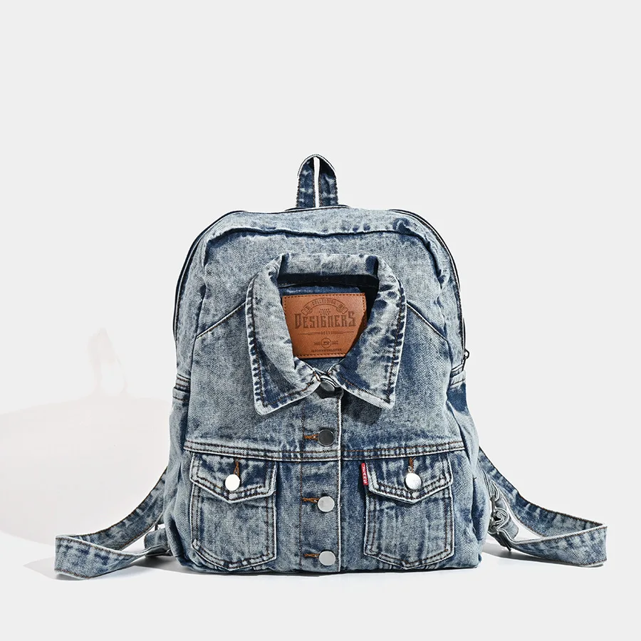 Washed Denim 2025 Large Capacity Backpack Fashion Retro Style Autumn/Winter Large Capacity Denim Commuter Backpack
Washed Denim 2025 Large Capacity Backpack Fashion Retro Style Autumn/Winter Large Capacity Denim Commuter Backpack