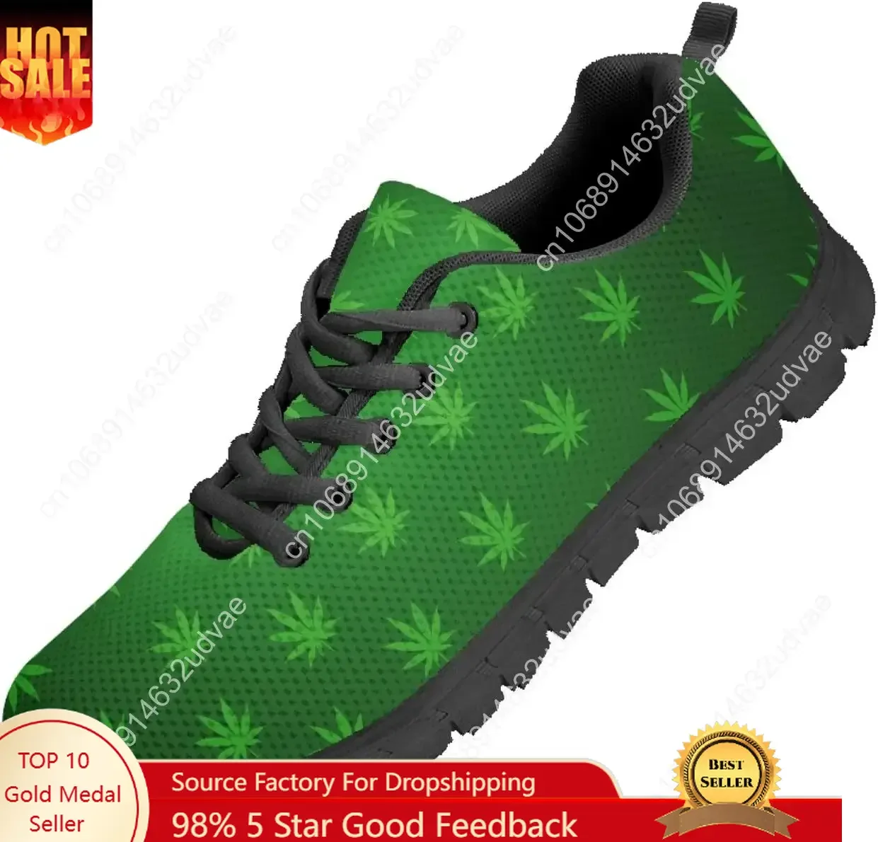 Weed Leaf Cannabis Marijuana Sports Shoes Lace Up Sneakers Breathable Sneaker for Men Womens
Weed Leaf Cannabis Marijuana Sports Shoes Lace Up Sneakers Breathable Sneaker for Men Womens