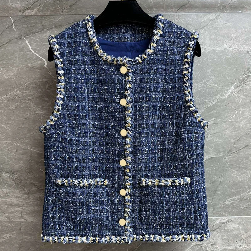 High quality Korean-style knitted lining silk women's versatile vest coat is elegant and luxurious 251107117
High quality Korean-style knitted lining silk women's versatile vest coat is elegant and luxurious 251107117